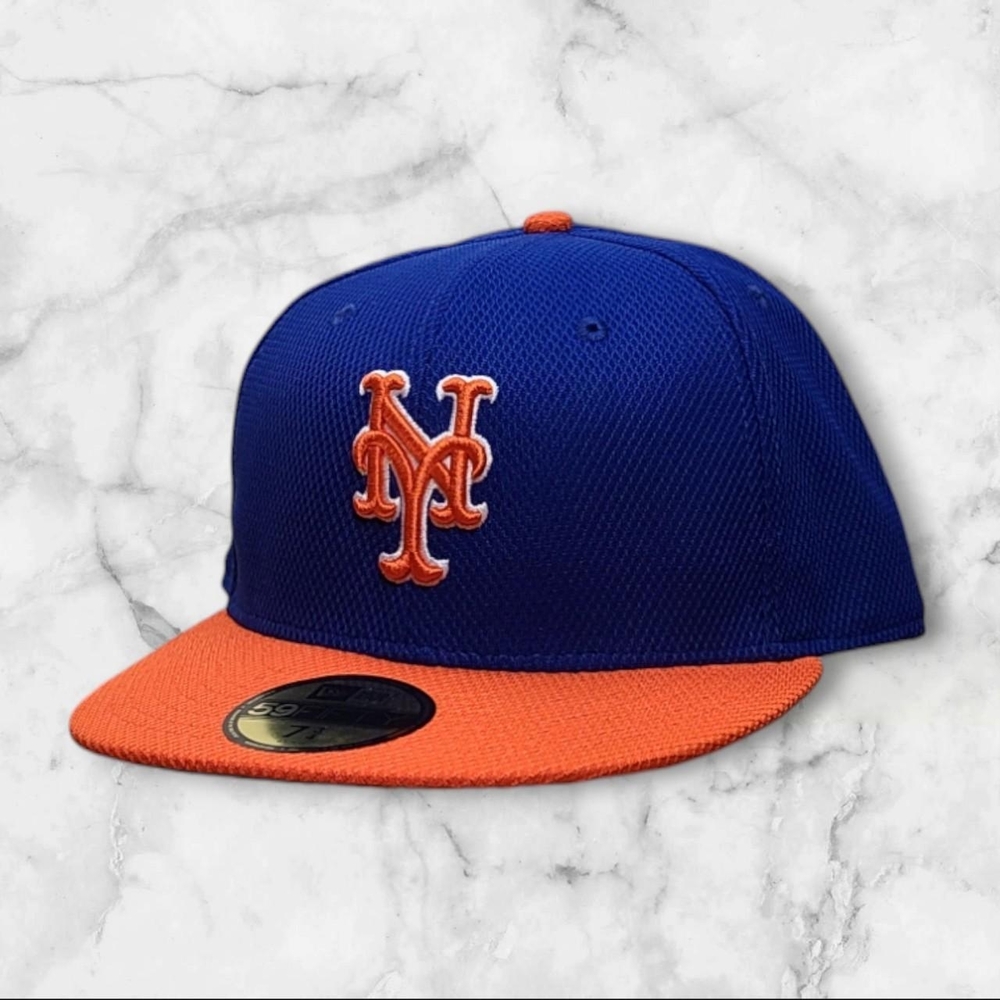 New Era New York Mets Diamond Era 59Fifty Baseball Cap Color BLUE/ORANGE 7 3/4